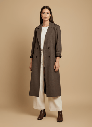 Cappotto - Cappotto trench quadri - Marrone - vevi.it