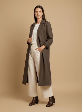 Cappotto - Cappotto trench quadri - Marrone - vevi.it