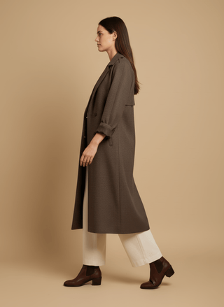 Cappotto - Cappotto trench quadri - Marrone - vevi.it