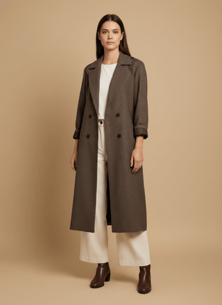 Cappotto - Cappotto trench quadri - Marrone - vevi.it