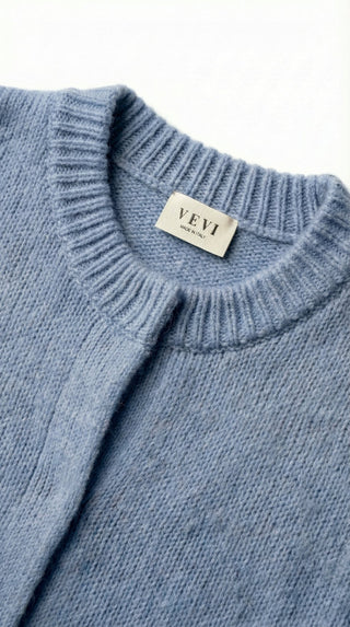 Cardigan - Cardigan aperto mohair - Cielo - VEVI