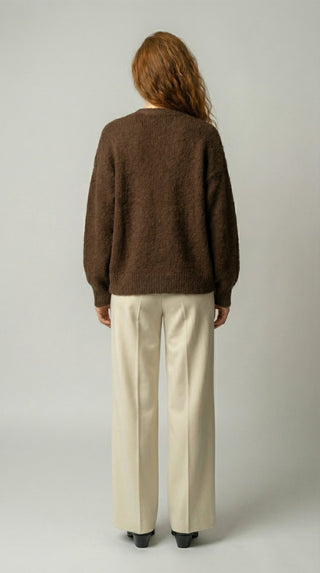 Cardigan - Cardigan aperto mohair - Marrone - VEVI