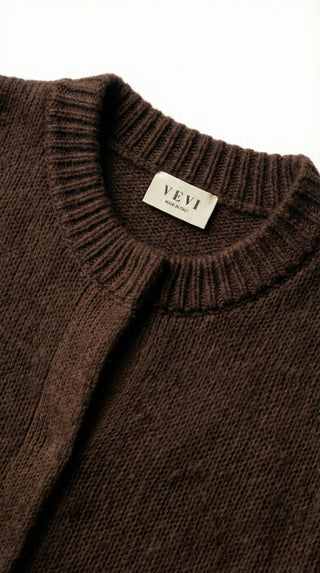 Cardigan - Cardigan aperto mohair - Moro - VEVI