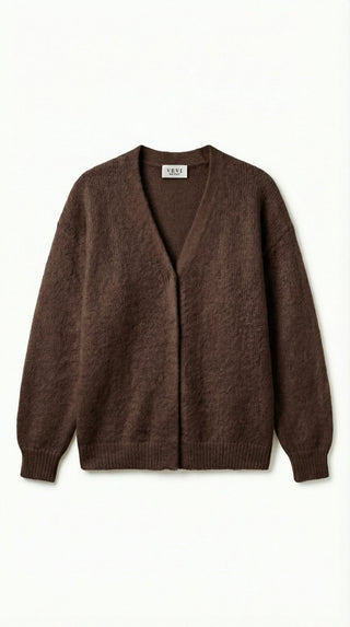 Cardigan - Cardigan aperto mohair - Moro - VEVI