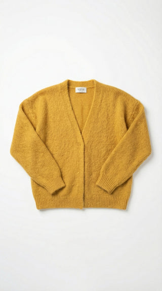 Cardigan - Cardigan aperto mohair - Ocra - VEVI
