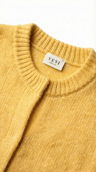 Cardigan - Cardigan aperto mohair - Ocra - VEVI