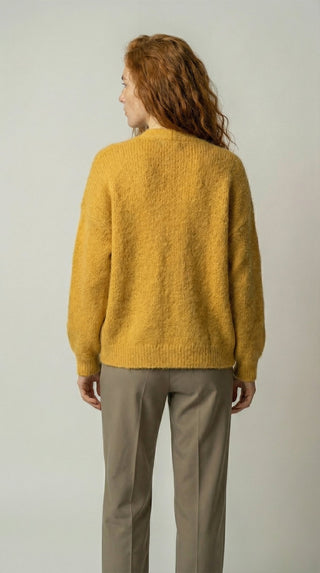 Cardigan - Cardigan aperto mohair - Ocra - VEVI