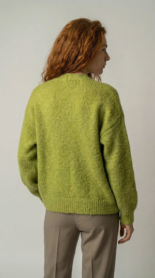 Cardigan - Cardigan aperto mohair - Olio - VEVI