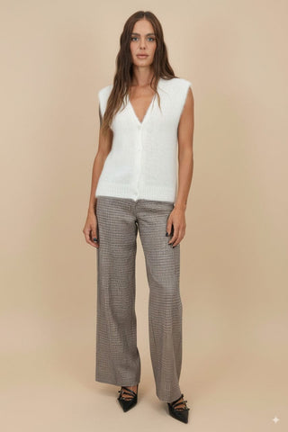 Cardigan - Cardigan gilet 80% kid mohair bott gioiello - Bianco - vevi.it