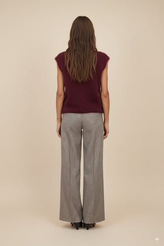 Cardigan - Cardigan gilet 80% kid mohair bott gioiello - Bordeaux - vevi.it