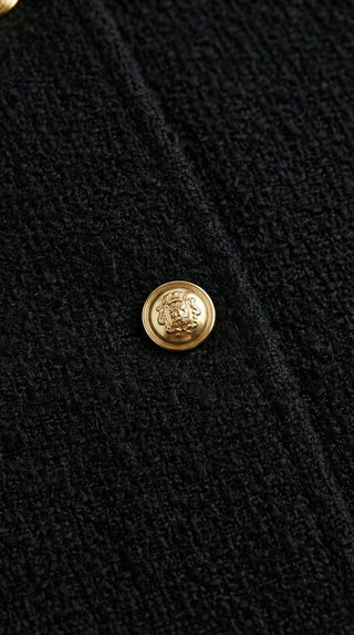 Cardigan - Cardigan girocollo chanel - Nero - VEVI