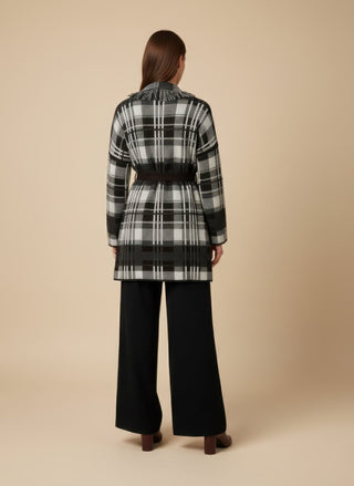 Cardigan - Cardigan Quadri Frange - Moro - VEVI