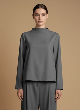 Casacca - Casacca collo vulcano spacchetti - Grigio scuro - vevi.it