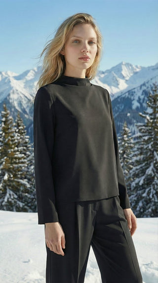 Casacca - Casacca collo vulcano spacchetti - Nero - VEVI