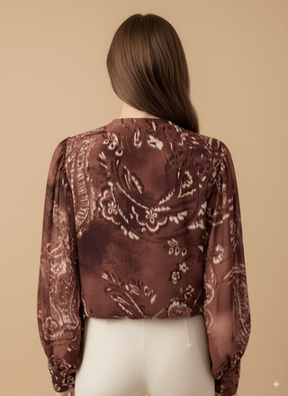 Casacca - Casacca incrociata fantasia - Bordeaux - vevi.it