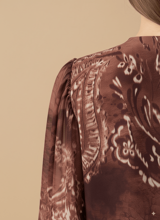 Casacca - Casacca incrociata fantasia - Bordeaux - vevi.it