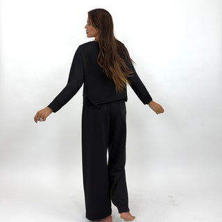 Felpa - Felpa girocollo kimono GFI5393 - Nero - VEVI