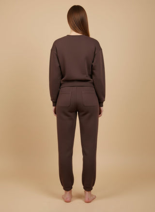 Felpa - Felpa girocollo maniche pieghe - Moro - vevi.it