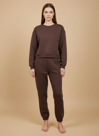 Felpa - Felpa girocollo maniche pieghe - Moro - vevi.it