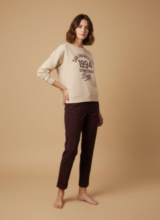 Felpa - Felpa girocollo san francisco 1994 - Crema - vevi.it