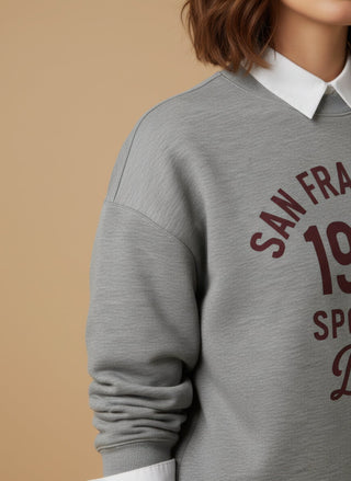 Felpa - Felpa girocollo san francisco 1994 - Crema - vevi.it