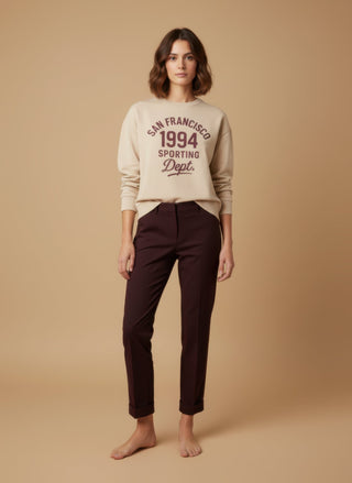 Felpa - Felpa girocollo san francisco 1994 - Crema - vevi.it