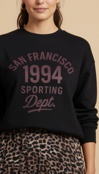 Felpa - Felpa girocollo san francisco 1994 - Nero - vevi.it