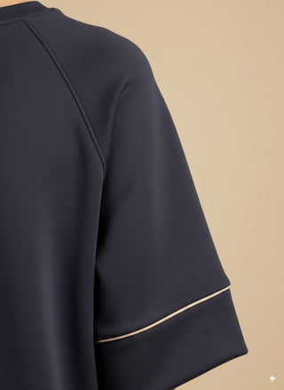 Felpa - Felpa m/m neoprene piping - Blu - vevi.it