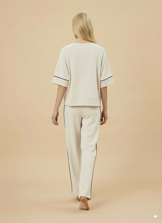 Felpa - Felpa m/m neoprene piping - Burro - vevi.it