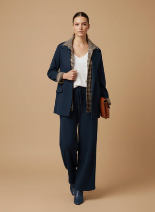 Giacca - Giacca 2 bott. felpa revers ampi - Blu - vevi.it