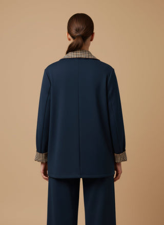 Giacca - Giacca 2 bott. felpa revers ampi - Blu - vevi.it