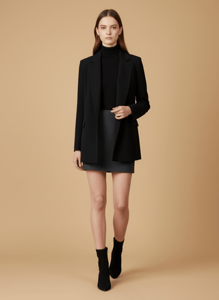 Giacca - Giacca cinta lacci - Nero - vevi.it