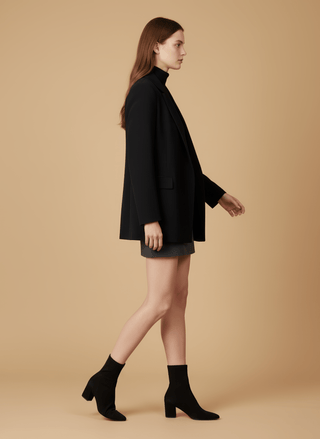 Giacca - Giacca cinta lacci - Nero - vevi.it