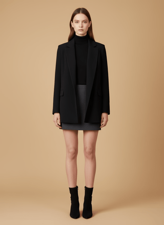 Giacca - Giacca cinta lacci - Nero - vevi.it