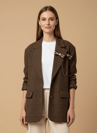 Giacca - Giacca galles spille - Marrone/ruggine - vevi.it