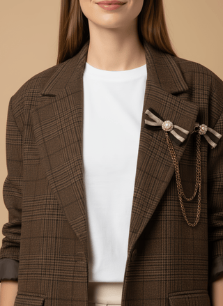 Giacca - Giacca galles spille - Marrone/ruggine - vevi.it