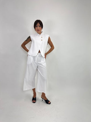 Giacca - Giacca gilet 2 bottoni diagonali NRE719 - Bianco - VEVI