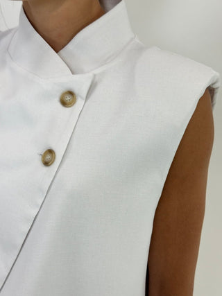 Giacca - Giacca gilet 2 bottoni diagonali NRE719 - Bianco - VEVI