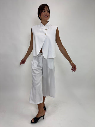 Giacca - Giacca gilet 2 bottoni diagonali NRE719 - Bianco - VEVI