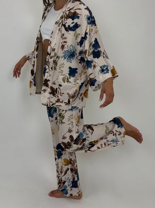 Giacca - Giacca Kimono fantasia GFE6397-3 - Crema - VEVI