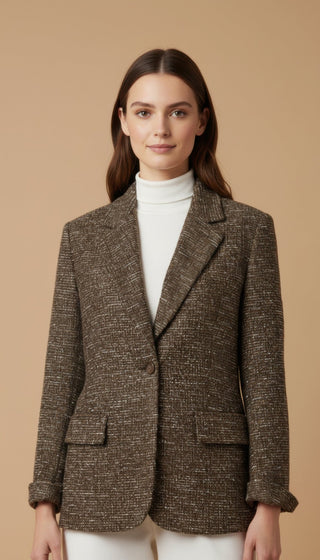 Giacca - Giacca lurex 2 bottoni - Marrone - vevi.it