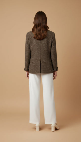 Giacca - Giacca lurex 2 bottoni - Marrone - vevi.it