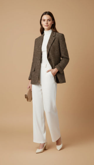 Giacca - Giacca lurex 2 bottoni - Marrone - vevi.it