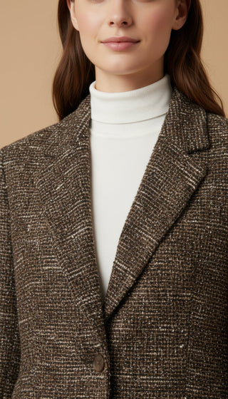 Giacca - Giacca lurex 2 bottoni - Marrone - vevi.it