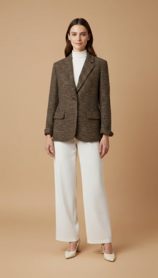 Giacca - Giacca lurex 2 bottoni - Marrone - vevi.it