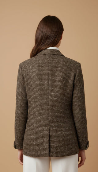 Giacca - Giacca lurex 2 bottoni - Marrone - vevi.it