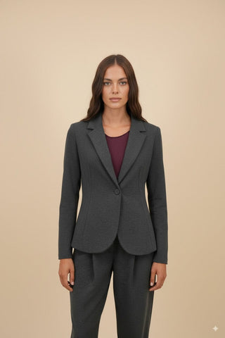 Giacca - Giacca punto milano 1 bottone - Grigio scuro melange - vevi.it