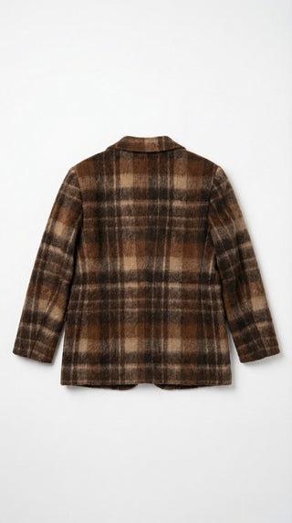 Giacca - Giacca quadri misto lana vergine - Marrone - VEVI