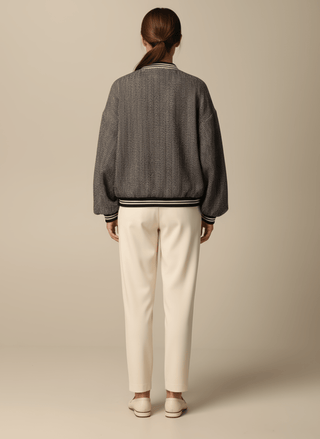 Giacca - Giacca resca bordo riga - Bordeaux - vevi.it