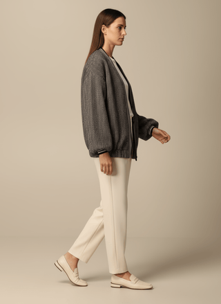 Giacca - Giacca resca bordo riga - Bordeaux - vevi.it